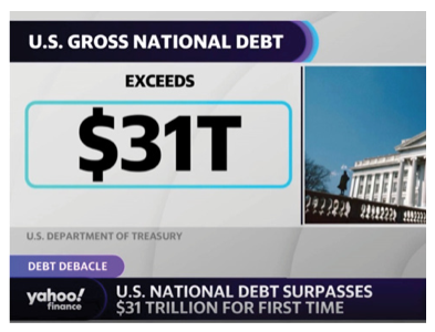 US National Debt Tops $31 Trillion