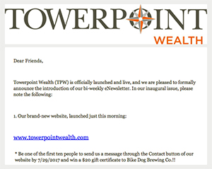 Towerpoint Wealth Bi-Weekly Financial Newsletter 07_25_2017