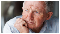 Photo of a man in his 70s, his hand on his chin, in thought. Prepared for retirement? 