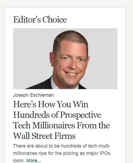 President Joseph Eschleman Featured in Financial Advisor IQ Article
