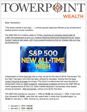 June 24 2019 Sacramento How High Is Too High Sacramento Financil Advisor Towerpoint Wealth