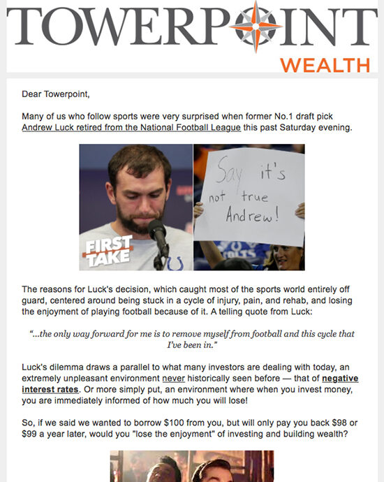 Are We Stuck Like Andrew Luck Towerpoint Wealth Sacramento Financial Advisor August 30, 2019