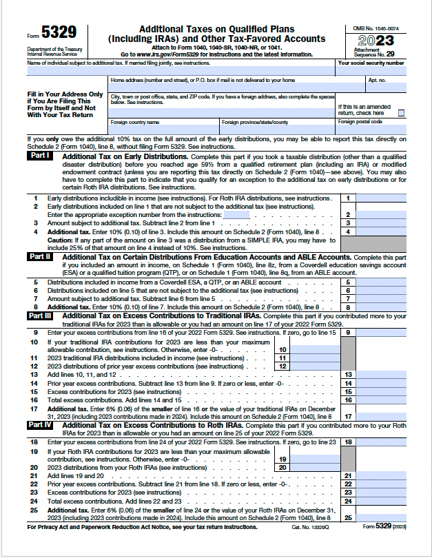 Form 5239 RMD 2023 Taxes
