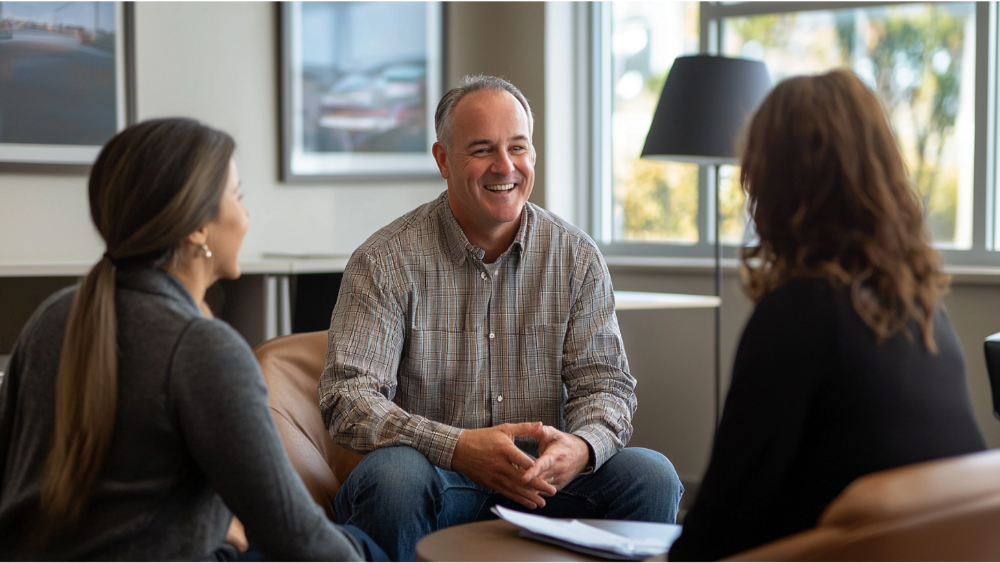 A wealth manager consulting their clients