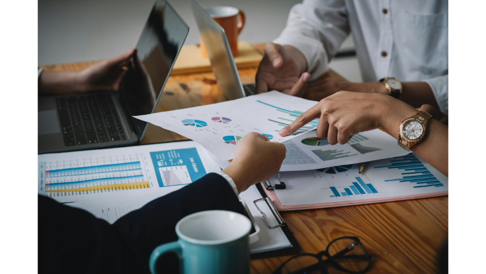 A wealth manager looking at reports