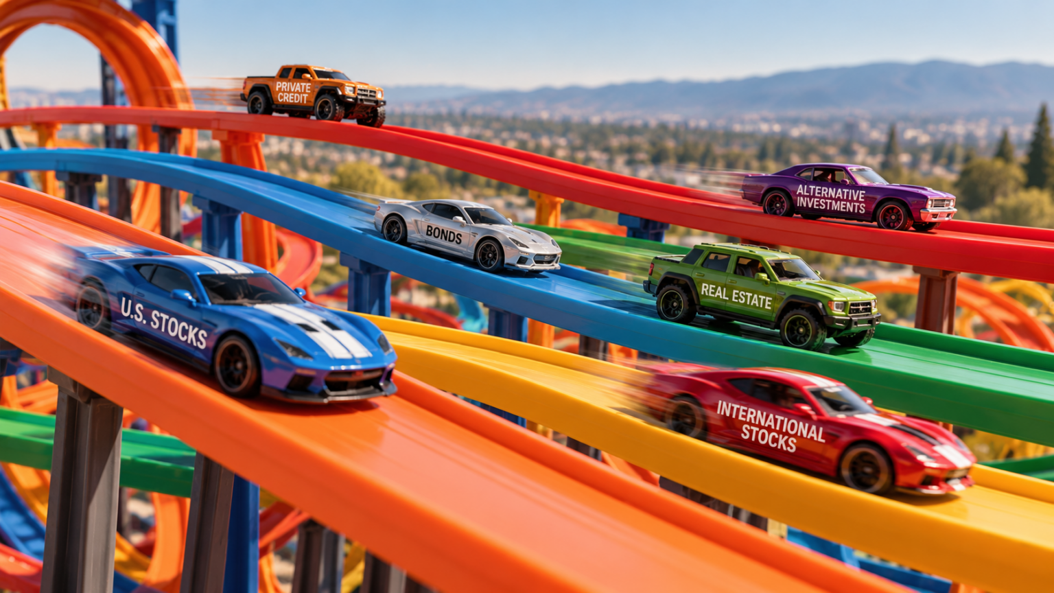 cars going down the track
