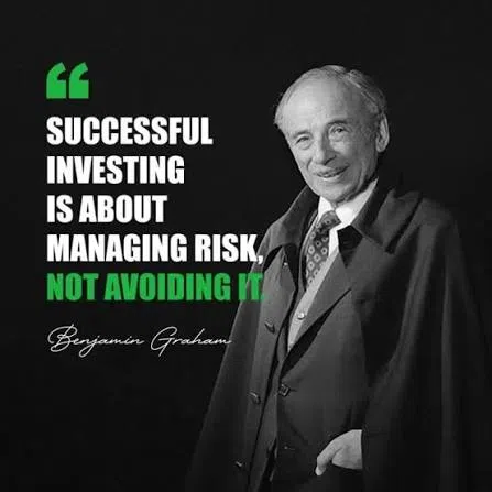 successful investing is about managing risk not avoiding it.
Benjamin Graham